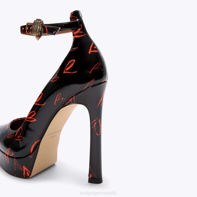 Kurt Geiger mujer Tribunal de la plataforma Shoreditch de Londres 2LPR408 | calzados negro rojo